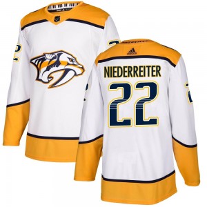 Nino Niederreiter Nashville Predators Men's Adidas Authentic White Away Jersey