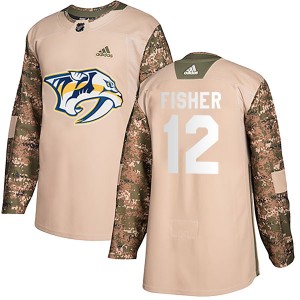 Mike Fisher Nashville Predators Youth Adidas Authentic Camo Veterans Day Practice Jersey