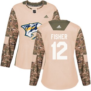 Mike Fisher Nashville Predators Women's Adidas Authentic Camo Veterans Day Practice Jersey