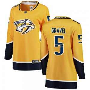 Kevin Gravel Nashville Predators Women's Fanatics Branded Yellow Breakaway Home Jersey