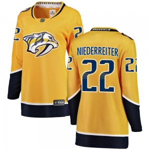Nino Niederreiter Nashville Predators Women's Fanatics Branded Yellow Breakaway Home Jersey