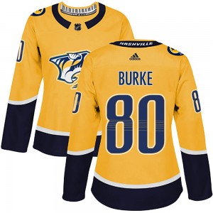 Brayden Burke Nashville Predators Women's Adidas Authentic Gold Home Jersey