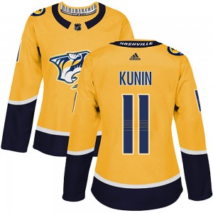 Luke Kunin Nashville Predators Women's Adidas Authentic Gold Home Jersey