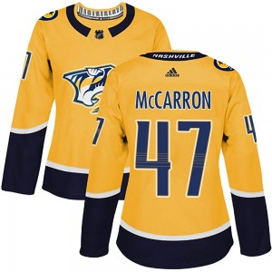 Michael McCarron Nashville Predators Women's Adidas Authentic Gold Home Jersey