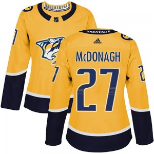 Ryan McDonagh Nashville Predators Women's Adidas Authentic Gold Home Jersey