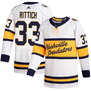David Rittich Nashville Predators Men's Adidas Authentic White 2020 Winter Classic Player Jersey