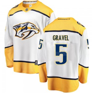 Kevin Gravel Nashville Predators Men's Fanatics Branded White Breakaway Away Jersey