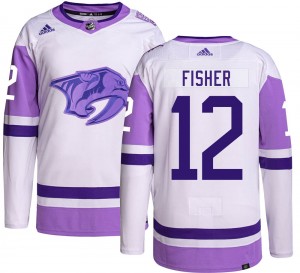 Mike Fisher Nashville Predators Men's Adidas Authentic Hockey Fights Cancer Jersey