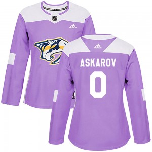 Yaroslav Askarov Nashville Predators Women's Adidas Authentic Purple Fights Cancer Practice Jersey