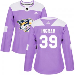 Connor Ingram Nashville Predators Women's Adidas Authentic Purple Fights Cancer Practice Jersey