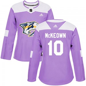Roland McKeown Nashville Predators Women's Adidas Authentic Purple Fights Cancer Practice Jersey