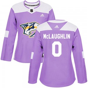 Jake McLaughlin Nashville Predators Women's Adidas Authentic Purple Fights Cancer Practice Jersey