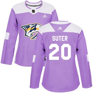 Ryan Suter Nashville Predators Women's Adidas Authentic Purple Fights Cancer Practice Jersey