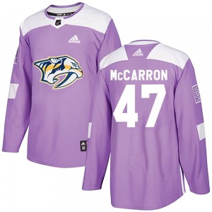 Michael McCarron Nashville Predators Men's Adidas Authentic Purple Fights Cancer Practice Jersey