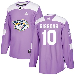 Colton Sissons Nashville Predators Men's Adidas Authentic Purple Fights Cancer Practice Jersey