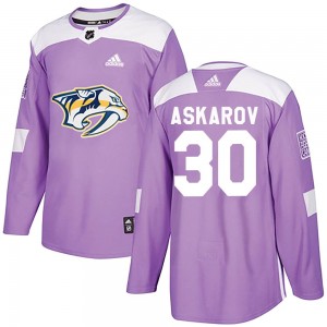 Yaroslav Askarov Nashville Predators Youth Adidas Authentic Purple Fights Cancer Practice Jersey