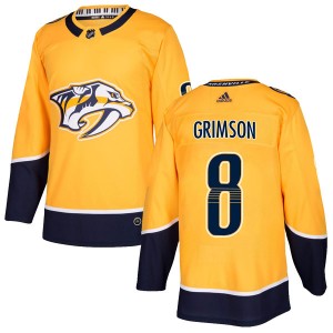 Stu Grimson Nashville Predators Men's Adidas Authentic Gold Home Jersey