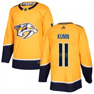Luke Kunin Nashville Predators Men's Adidas Authentic Gold Home Jersey