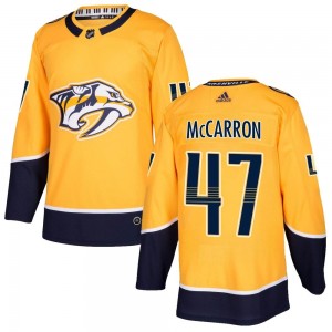 Michael McCarron Nashville Predators Men's Adidas Authentic Gold Home Jersey