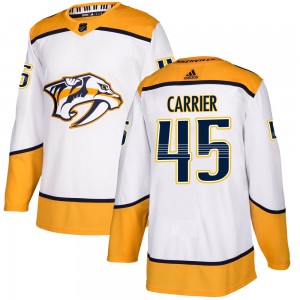 Alexandre Carrier Nashville Predators Youth Adidas Authentic White Away Jersey
