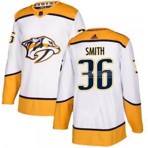 Cole Smith Nashville Predators Youth Adidas Authentic White Away Jersey