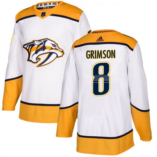 Stu Grimson Nashville Predators Men's Adidas Authentic White Away Jersey