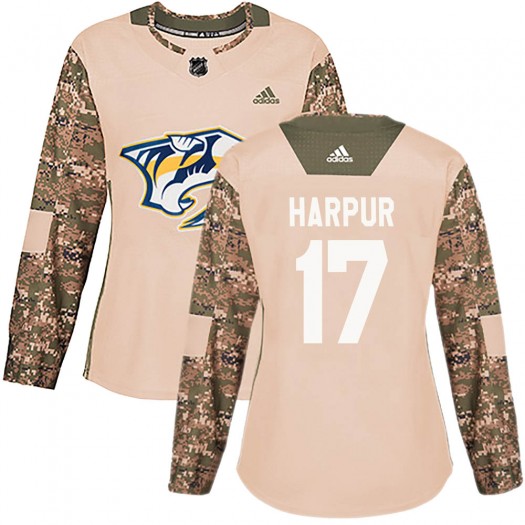 Ben Harpur Nashville Predators Women's Adidas Authentic Camo Veterans Day Practice Jersey