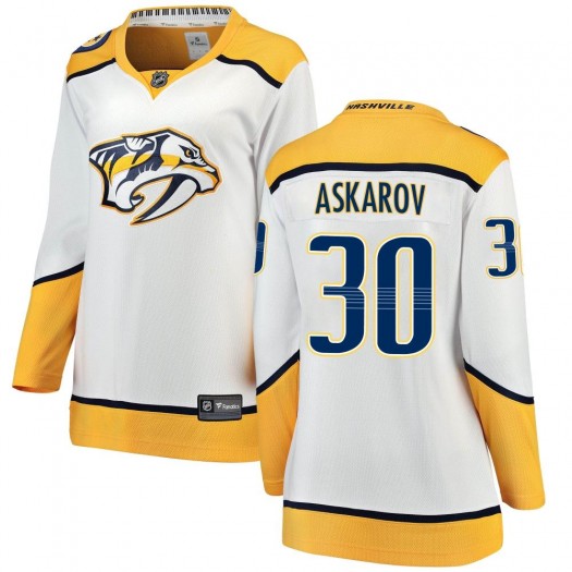 Yaroslav Askarov Nashville Predators Women's Fanatics Branded White Breakaway Away Jersey