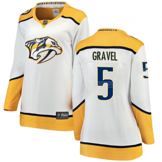 Kevin Gravel Nashville Predators Women's Fanatics Branded White Breakaway Away Jersey