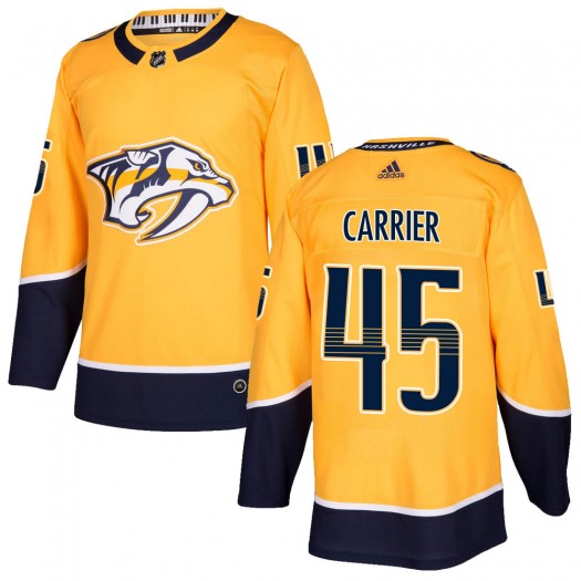 Alexandre Carrier Nashville Predators Youth Adidas Authentic Gold Home Jersey