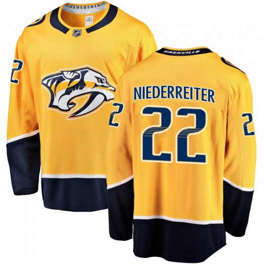 Nino Niederreiter Nashville Predators Men's Fanatics Branded Gold Breakaway Home Jersey
