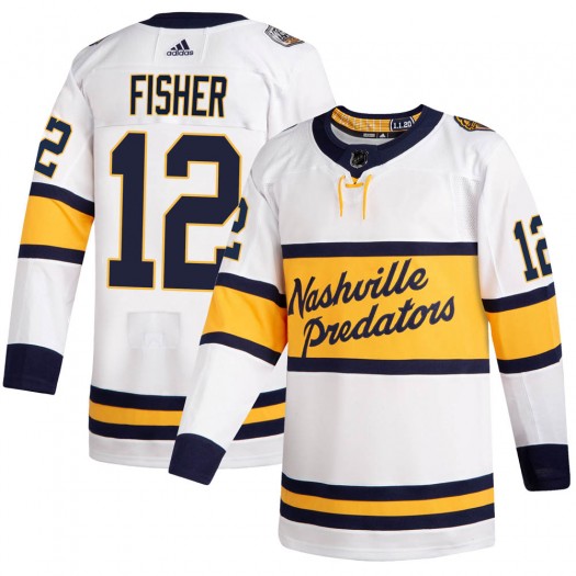 Mike Fisher Nashville Predators Youth Adidas Authentic White 2020 Winter Classic Jersey