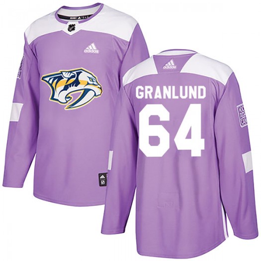 Mikael Granlund Nashville Predators Men's Adidas Authentic Purple Fights Cancer Practice Jersey