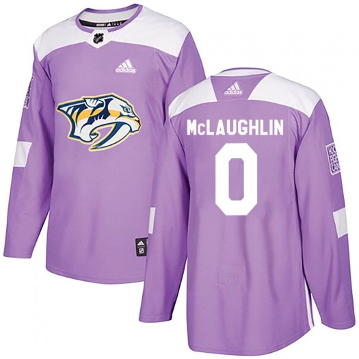 Jake McLaughlin Nashville Predators Men's Adidas Authentic Purple Fights Cancer Practice Jersey