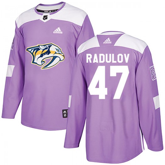 Alexander Radulov Nashville Predators Men's Adidas Authentic Purple Fights Cancer Practice Jersey