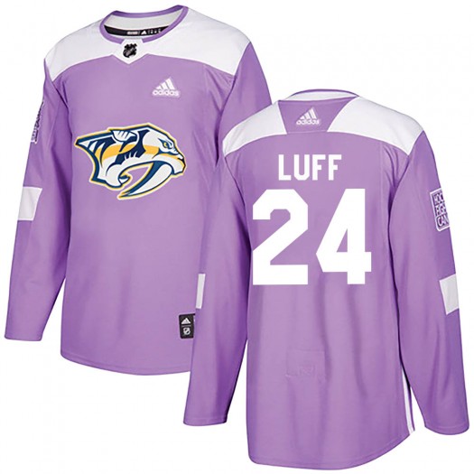 Matt Luff Nashville Predators Youth Adidas Authentic Purple Fights Cancer Practice Jersey