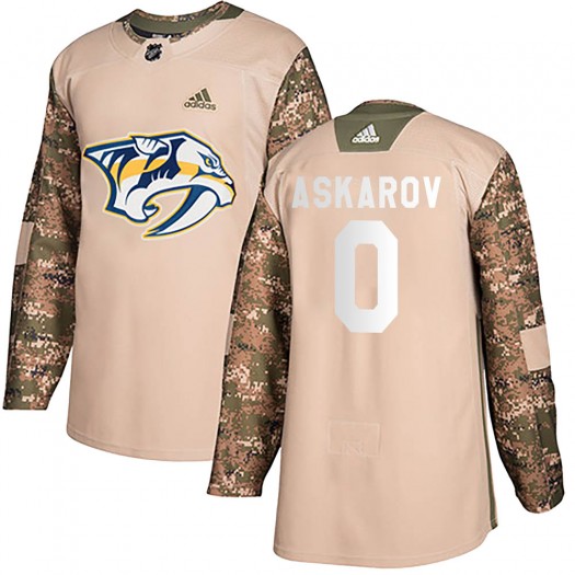 Yaroslav Askarov Nashville Predators Men's Adidas Authentic Camo Veterans Day Practice Jersey