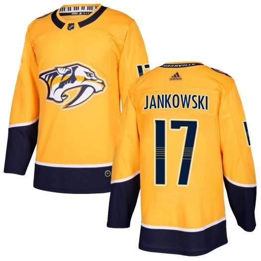 Mark Jankowski Nashville Predators Men's Adidas Authentic Gold Home Jersey