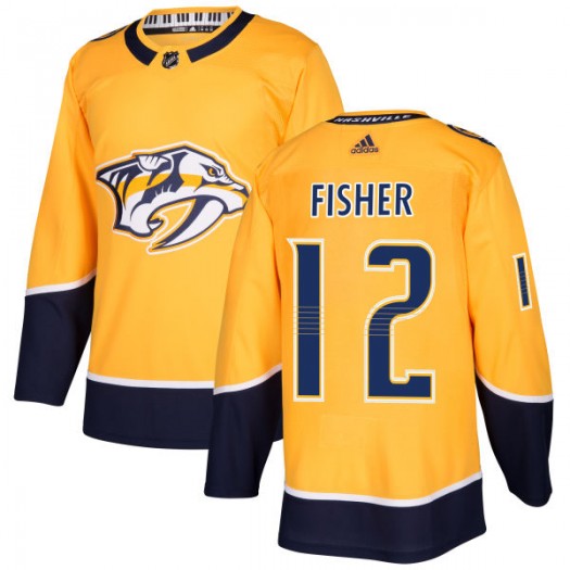 Mike Fisher Nashville Predators Men's Adidas Authentic Gold Jersey